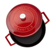 Lava Döküm Çok Amaçlı Yayvan Tencere. Folk Serisi Çap(Ø)24cm.  Kırmızı thumbnail 3