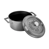 Lava Döküm Yuvarlak Tencere Döküm Demir Yekpare Kulplu Premium Serisi Çap(Ø)20cm.  Gri thumbnail 3