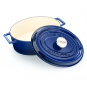 Lava Döküm Oval Tencere. Edition Serisi Ölçü 25x31cm.  Mavi thumbnail 2