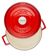 Lava Döküm Çok Amaçlı Yayvan Tencere Döküm Demir Yekpare Kulplu Edition Serisi Çap(Ø)32cm.  Kırmızı thumbnail 3