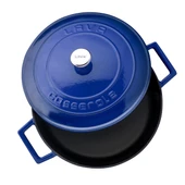 Lava Döküm Çok Amaçlı Yayvan Tencere. Folk Serisi Çap(Ø)24cm.  Mavi thumbnail 2