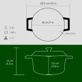 Lava Döküm Yuvarlak Tencere. Trendy Çap(Ø) 18cm.  Yeşil thumbnail 4