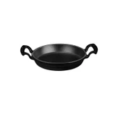 Lava Döküm Yuvarlak Sahan Döküm Demir Yekpare Çift Kulplu Çap(Ø)16cm.  Siyah thumbnail 1