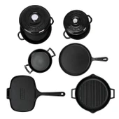 Lava Döküm 6x Trendy Serisi 9 Parça Tencere & Tava Seti Siyah - 4