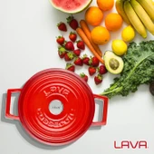 Lava Döküm Yuvarlak Tencere. Trendy Çap(Ø) 16cm.  Kırmızı thumbnail 6