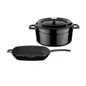 Lava Döküm Trendy 4 Parça Tencere Tava Seti  Siyah thumbnail 2