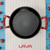 Lava Döküm Yuvarlak Sahan Döküm Demir Yekpare Çift Kulplu Çap(Ø)16cm.  Kırmızı thumbnail 7