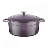 Lava Döküm Yuvarlak Tencere. Folk Çap(Ø)24cm.  Mor thumbnail 1