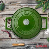 Lava Döküm Yuvarlak Tencere. Folk Çap(Ø)20cm.  Yeşil - 7