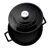 Lava Döküm Yuvarlak Tencere. Folk Çap(Ø)28cm.  Siyah - 3