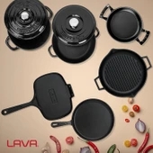 Lava Döküm 6x Trendy Serisi 9 Parça Tencere & Tava Seti Siyah - 8