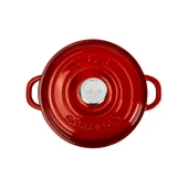 Lava Döküm Yuvarlak Tencere Döküm Demir Kapak New Heritage Serisi Çap(Ø)26cm.  Kırmızı thumbnail 4