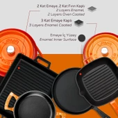 Lava Döküm 5x Trendy Serisi 8 Parça Tencere & Tava Seti  Turuncu thumbnail 7