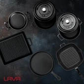 Lava Döküm 5x Trendy Serisi 8 Parça Tencere & Tava Seti  Siyah thumbnail 8