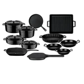 Lava Döküm 12x Trendy Serisi 17 Parça Tencere & Tava Seti  Siyah thumbnail 2