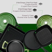 Lava Döküm 5x Trendy Serisi 8 Parça Tencere & Tava Seti  Yeşil thumbnail 7