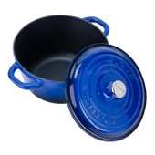 Lava Döküm Yuvarlak Tencere Döküm Demir Kapak New Heritage Serisi Çap(Ø)26cm.  Mavi thumbnail 2