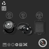 Lava Döküm 6X Trendy Serisi Döküm Demir Tencere Tava Çeyiz Seti  Siyah thumbnail 5