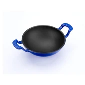 Lava Döküm Mini Wok Yekpare Kulplu Çap(Ø)16cm.  Mavi - 2
