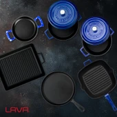 Lava Döküm 5x Trendy Serisi 8 Parça Tencere & Tava Seti  Mavi thumbnail 8