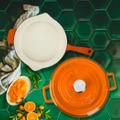 Lava Döküm 2X Edition Serisi Özel Koleksiyon Döküm Demir Tencere & Tava Seti  Turuncu thumbnail 8