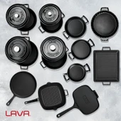 Lava Döküm 12x Trendy Serisi 17 Parça Tencere & Tava Seti  Siyah thumbnail 9