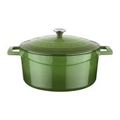 Lava Döküm Yuvarlak Tencere. Folk Çap(Ø)24cm.  Yeşil thumbnail 1