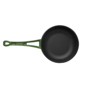 Lava Döküm Yuvarlak Kızartma Tavası Döküm Demir Yekpare Saplı Çap(Ø)24cm.  Yeşil thumbnail 3
