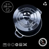 Lava Döküm Yuvarlak Tencere Döküm Demir Kapak Experience Serisi Çap(Ø)28cm  Siyah thumbnail 4