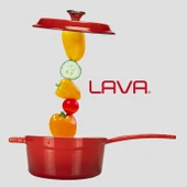 Lava Döküm Yuvarlak Sos Tenceresi Döküm Demir Yekpare Saplı Edition Serisi Çap(Ø16cm.  Kırmızı thumbnail 7