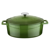 Lava Döküm Oval Tencere. Folk Serisi Ölçü 23x29cm.  Yeşil thumbnail 1