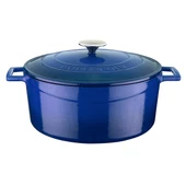 Lava Döküm Yuvarlak Tencere. Folk Çap(Ø)28cm.  Mavi thumbnail 1