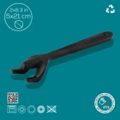 Sıcak Hot Plate ve Tabak Taşıma Tutucusu.Siyah Renk Ağız Boşluğu 6mm. Ölçü 5x21cm. - 4