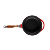 Lava Döküm Yuvarlak Kızartma Tavası Döküm Demir Sök - Tak Ahşap Sap Çap(Ø)24cm Kırmızı - 3