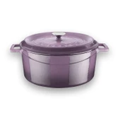 Lava Döküm 6X Trendy Serisi Döküm Demir Tencere Tava Çeyiz Seti  Mor thumbnail 2