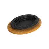 Lava Döküm Oval Döner, Kebap Tabağı Kayın Servis Ahşabı. Ölçü 28x20cm. - 2