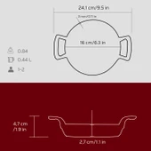 Lava Döküm Yuvarlak Sahan Döküm Demir Yekpare Çift Kulplu Çap(Ø)16cm.  Kırmızı thumbnail 5