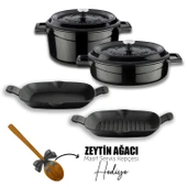 Lava Döküm 5X Trendy Serisi Döküm Demir Tencere Tava Çeyiz Seti  Siyah thumbnail 1
