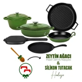 Lava Döküm 6x Trendy Serisi 9 Parça Tencere & Tava Seti Yeşil - 1