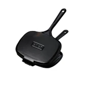 Lava Döküm Dikdörtgen Izgara Tost Makinası Döküm Demir Yekpare Saplı Ölçü 18x26cm. thumbnail 2