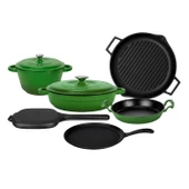 Lava Döküm 6x Trendy Serisi 9 Parça Tencere & Tava Seti Yeşil - 2