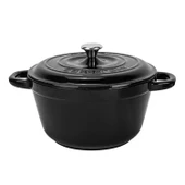 Lava Döküm Yuvarlak Tencere Döküm Demir Kapak New Heritage Serisi Çap(Ø)26cm.  Siyah thumbnail 1