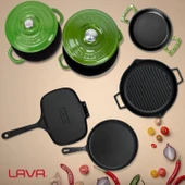 Lava Döküm 6x Trendy Serisi 9 Parça Tencere & Tava Seti Yeşil - 8