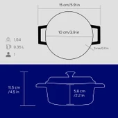 Lava Döküm Mini Tencere. Trendy Serisi Çap(Ø)10 cm.  Mavi thumbnail 5