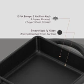 Lava Döküm Kare Sahan Döküm Demir Yekpare Çift Kulplu Ölçü 12x12cm. thumbnail 6