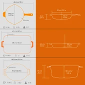Lava Döküm 3X Edition Serisi Özel Koleksiyon Döküm Demir Tencere & Tava Seti  Turuncu thumbnail 6