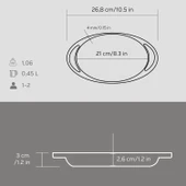 Lava Döküm Oval Sahan Döküm Demir Yekpare Çift Kulplu Ölçü 21x14cm. thumbnail 3