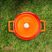 Lava Döküm Yuvarlak Tencere. Trendy Çap(Ø) 18cm.  Turuncu thumbnail 6