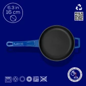 Lava Döküm Yuvarlak Kızartma Tavası Döküm Demir Yekpare Saplı Çap(Ø)16cm.  Mavi thumbnail 4