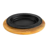 Lava Döküm Oval Döner, Kebap Tabağı Kayın Servis Ahşabı. Ölçü 32x23cm. - 1